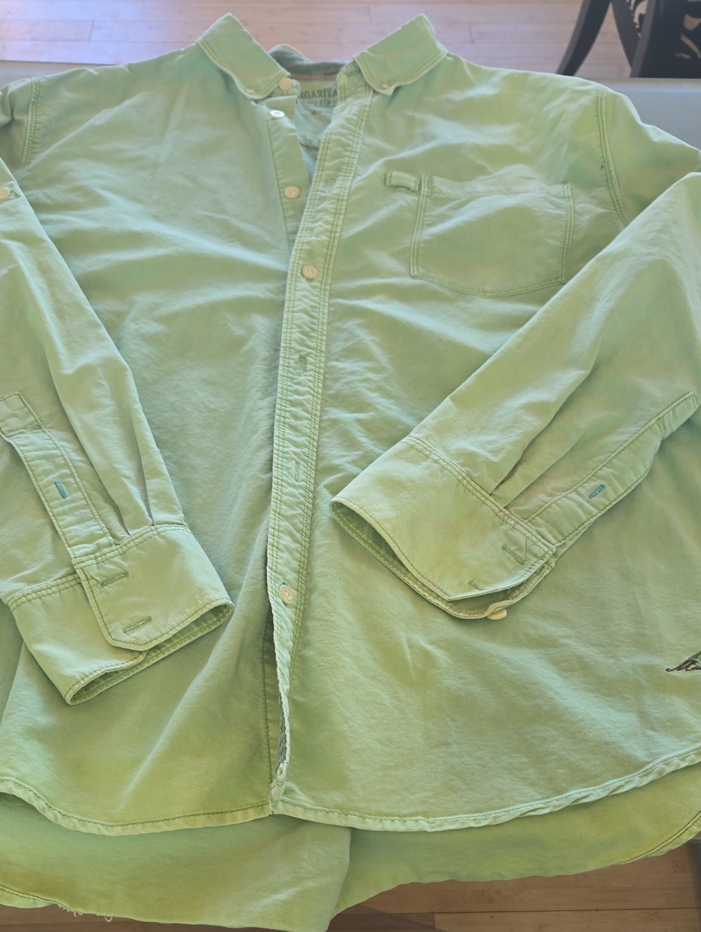 Margaritaville Light Green Long-Sleeve Button Shirt Jacket